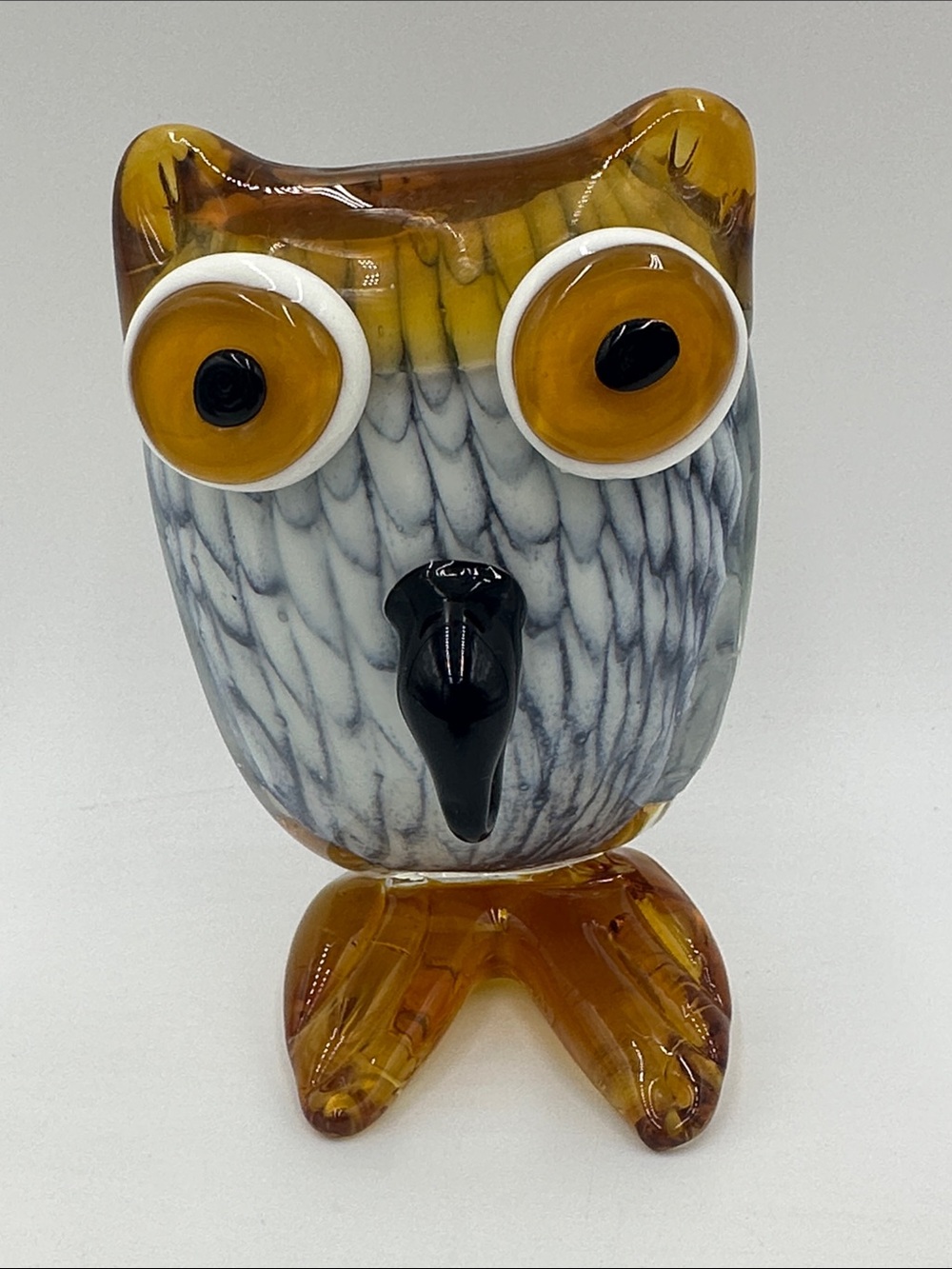 Vintage Handblown Glass Owl